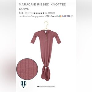 Lou Lou & Company Marjorie Ribbed Knotted Gown. Mauve color.